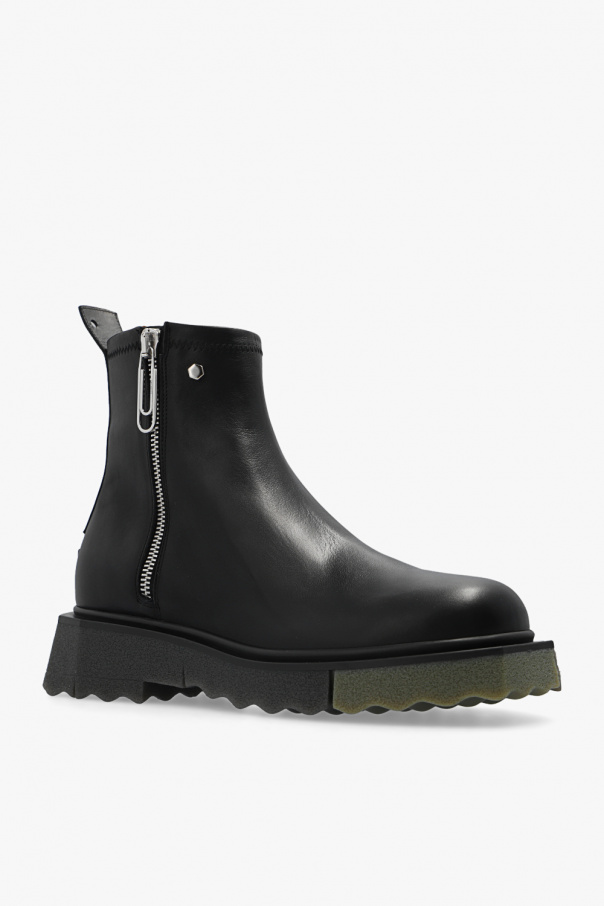 【関税込み】Sponge Loafer Ankle Boots - Off White - Black/Mi SchaferandweinerShops Japan - White - Black 'Sponge' leather